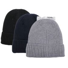 He Strickmütze uni mit Umschlag VE 40