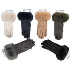 Da Winterhandschuh mit Kunstfellbesatz, VE 40
