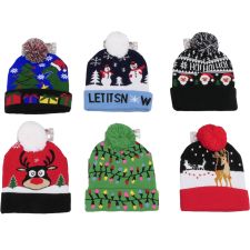 Da Strickmütze Weihnachtsmotive mit Bommel VE 40