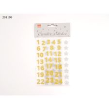 Sticker Zahlen/Sterne gold/silber 2er