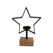 Stern mit Kerzenhalter auf Holzpodest VE 8