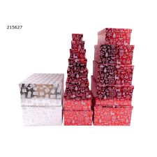 Geschenkbox "Weihnachten silber und rot" 13er VE 4